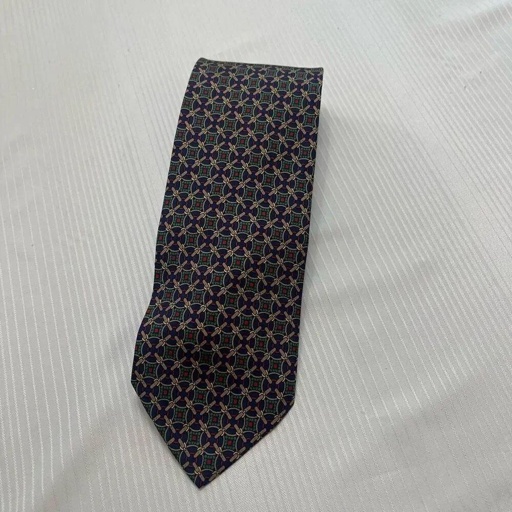 Brooks Brothers Silk Horsebit Geometric Tie Necktie